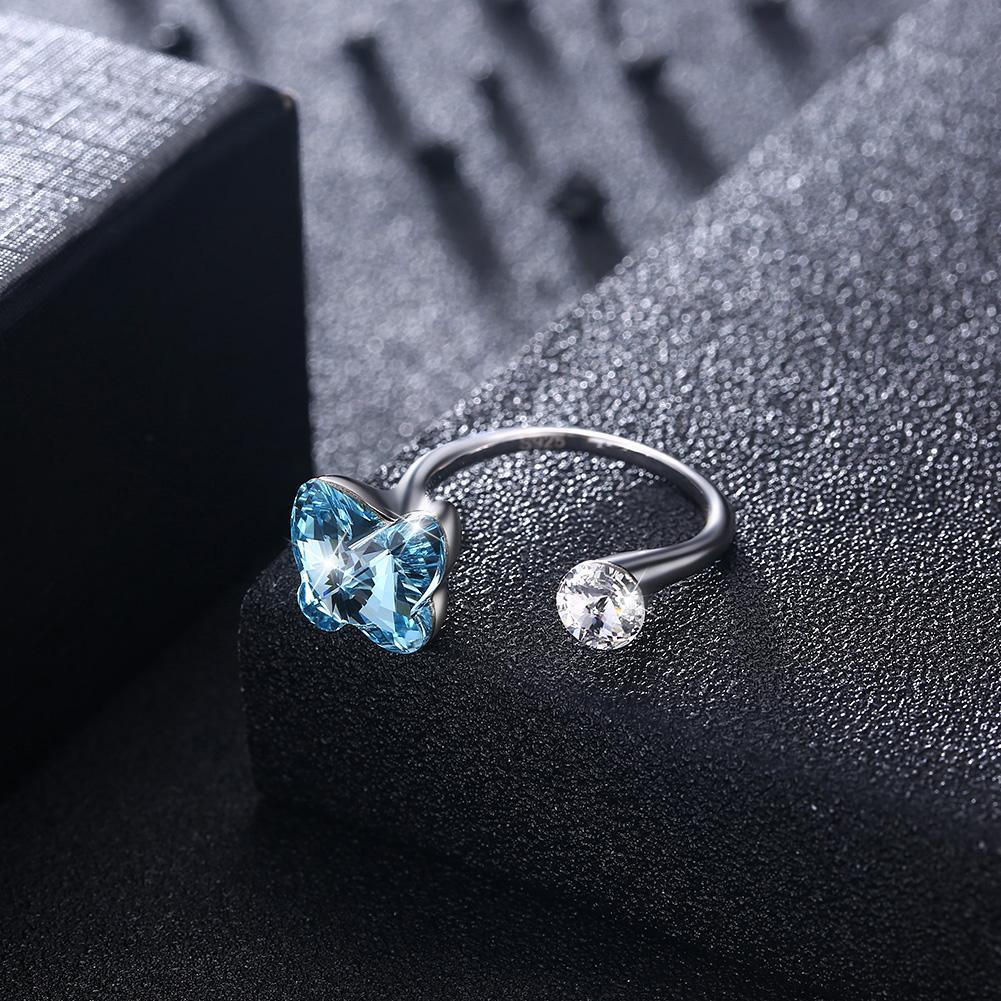 Blue Sapphire Butterfly Shaped Adjustable Ring ITALY Made