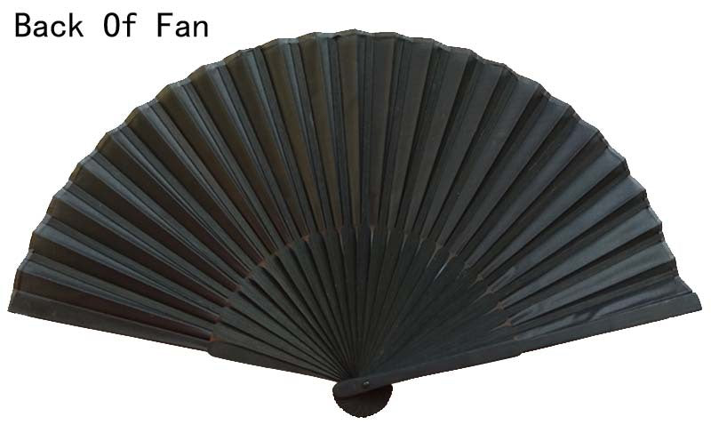National Style Folding Fan Pure Black Silk Fan